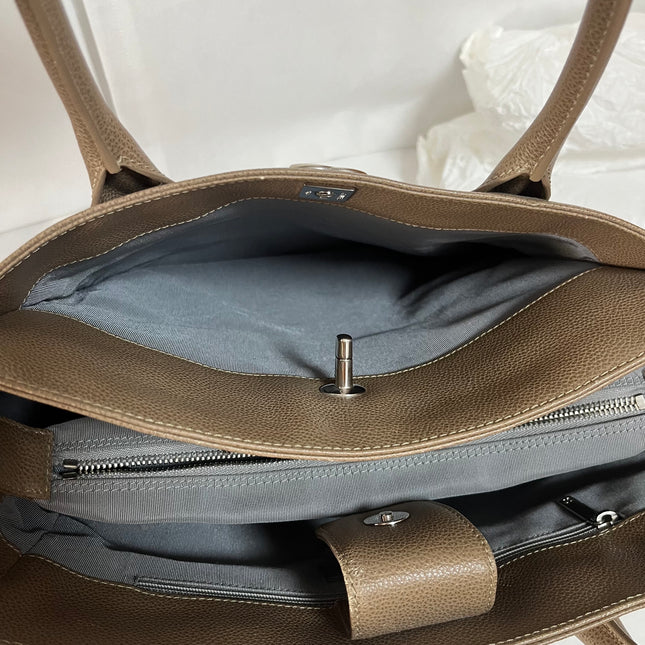 Chanel Cerf Executive Tall Brown Leather Handbag 30cm