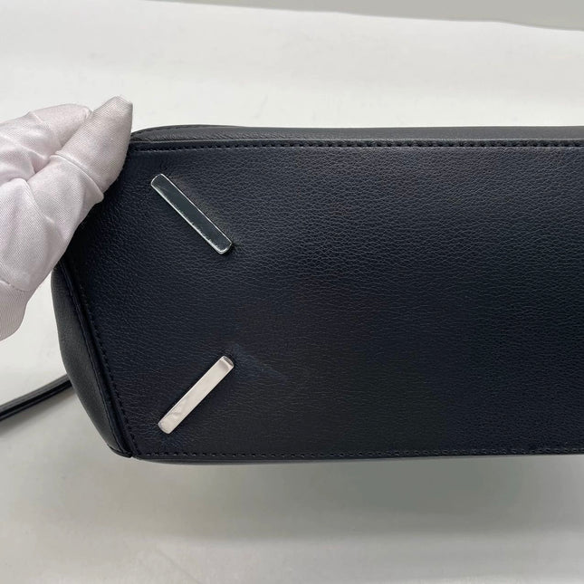 Loewe Puzzle Medium Black Smooth Leather White Logo 2016