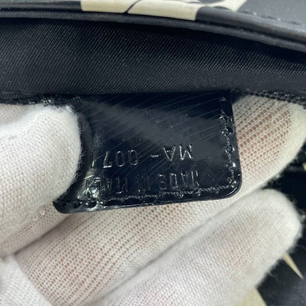 Dior Montaigne Chris 1947 Black Leather Cadillac Poker Print Bejeweled Shoulder Bag