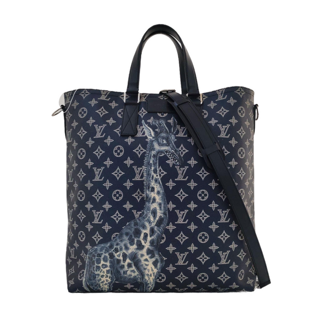 Louis Vuitton x Chapman Brothers Giraffe Tote Navy Monogram Canvas with Strap