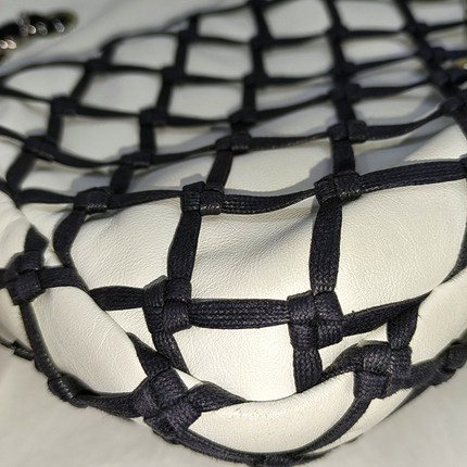 Chanel Lambskin Jumbo Canebiers Net Knots Flap White, 2011