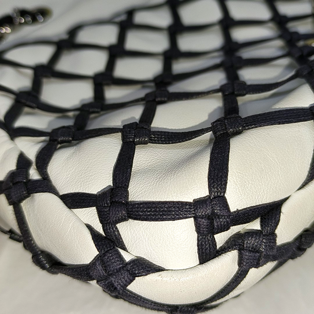 Chanel Lambskin Jumbo Canebiers Net Knots Flap White, 2011