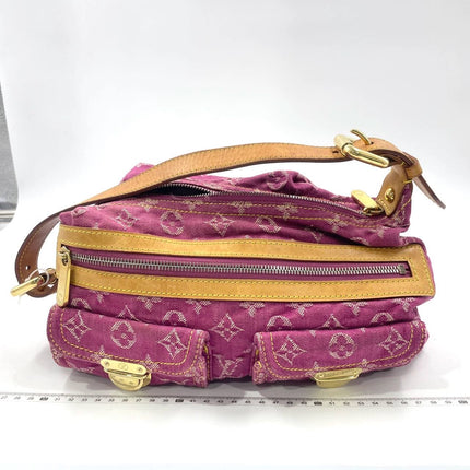 Louis Vuitton Monogram Pink Denim Baggy PM Shoulder Bag