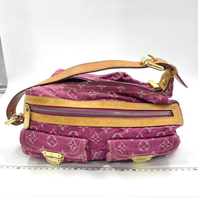 Louis Vuitton Monogram Pink Denim Baggy PM Shoulder Bag