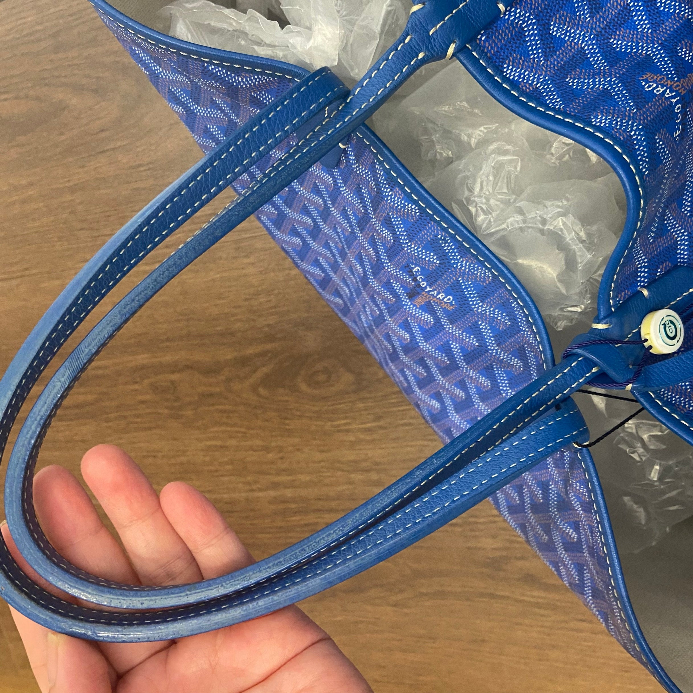 Sold Goyard Saint Louis PM Tote Medium Blue Luxbags