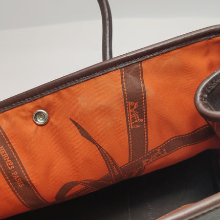 Hermes Garden Party 30 Swift Leather Chocolate Brown 47 Tote