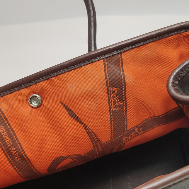 Hermes Garden Party 30 Swift Leather Chocolate Brown 47 Tote