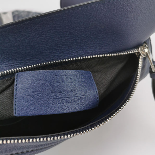 Loewe x Howl's Moving Castle Studio Ghibli Calcifer Puzzle Belt Bag Small Navy