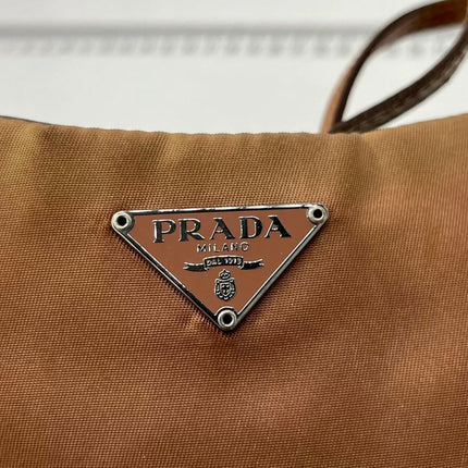 Prada Cleo Caramel Brown Nylon Shoulder Bag