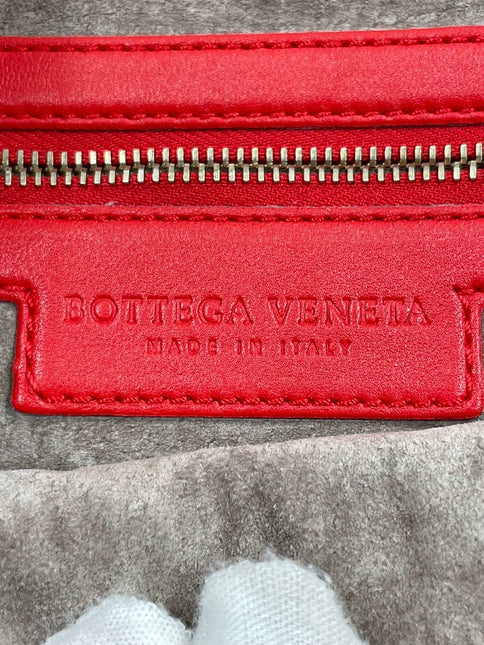 Sold Bottega Veneta Intrecciato Hobo Bag in Red leather Large