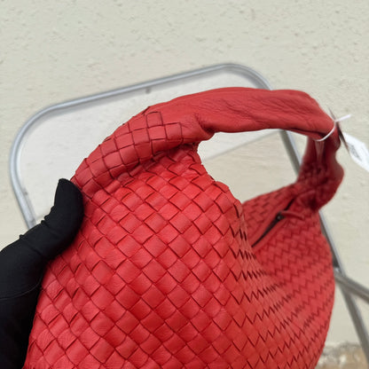 Sold Bottega Veneta Belly Hobo Intrecciato Lambskin Leather Red Large 50cm