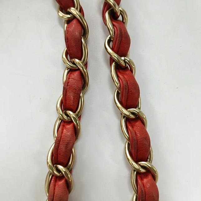 Sold Chanel Classic Flap 2009 Maxi Red Lambskin Leather Gold-tone Hardware