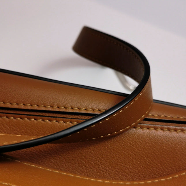 Loewe Puzzle Small Tan Brown Calfskin leather Bag White Logo