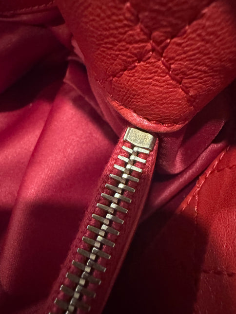 Chanel Shopping Tote Red Lambskin Leather Gold Hardware 2013-14