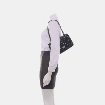 Chanel Classic Flap Medium Black Patent Leather Silver HW, 2010-2011