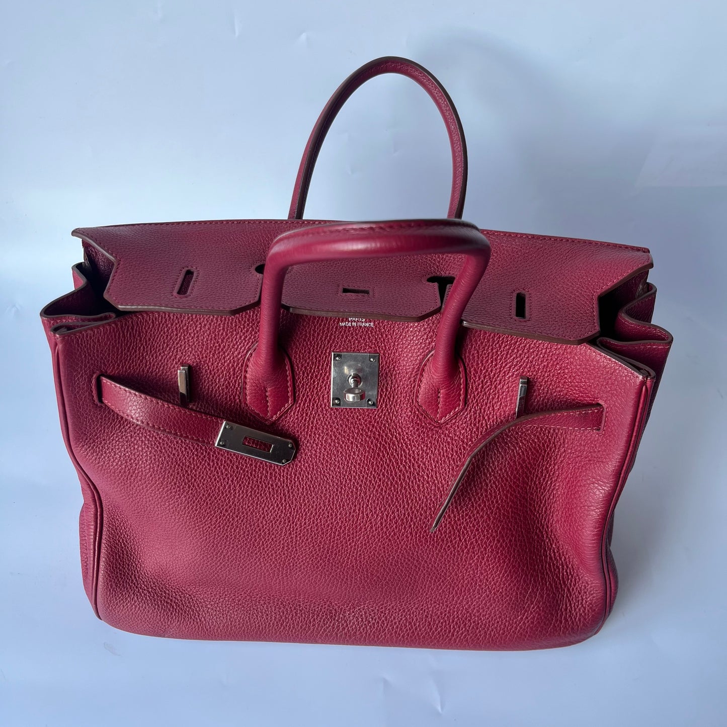 Hermes Birkin 35 B5 Rubis Togo Calfskin Leather Silver-tone Palladium Hardware 2010