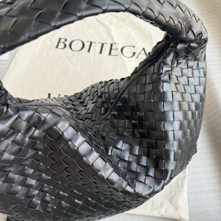 Bottega Veneta Hop Black Intrecciato Leather Maxi Hobo Bag 54cm