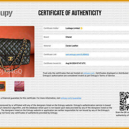 Chanel Classic Flap Medium Black Caviar Leather with 24k Gold Hardware, Pre-2010