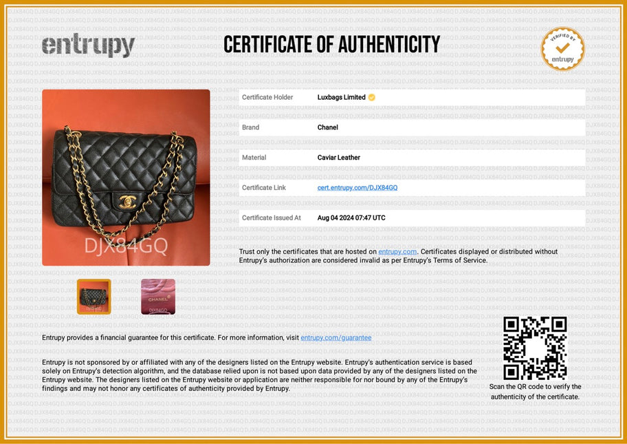 Chanel Classic Flap Medium Black Caviar Leather with 24k Gold Hardware, Pre-2010