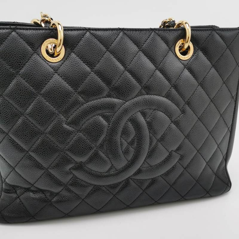 Sold Chanel GST Grand Shopping Tote 2014 Black Caviar Leather PM Luxbags