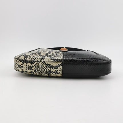 Gucci Jackie 1961 Small Multicolor Calfskin and Python-skin Leather Black With Strap