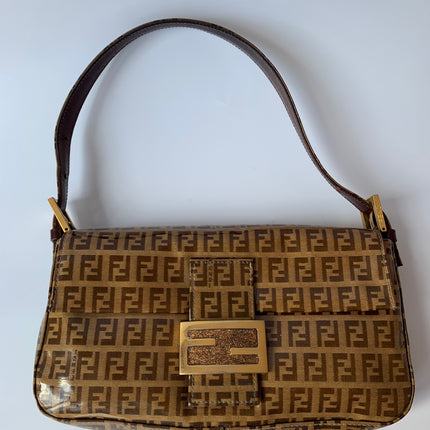 Sold FENDI Baguette Zucchini Print Patent Leather