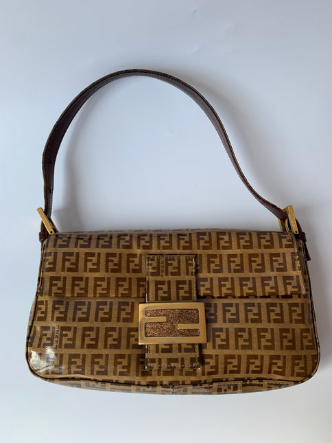 Sold FENDI Baguette Zucchini Print Patent Leather