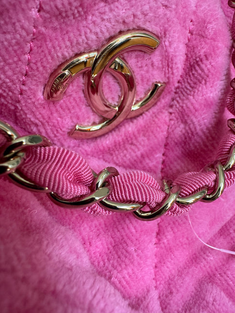 Chanel Coco Beach Quilted Hobo Pink Soft Cloth 2023