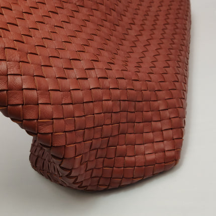 Bottega Veneta Cabat Large Intreccio Leather Tote Bag Brick Red 41cm