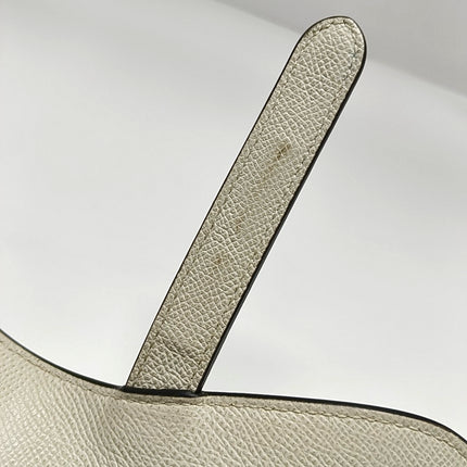 Dior Saddle Medium 2021 White Grained Leather Handbag