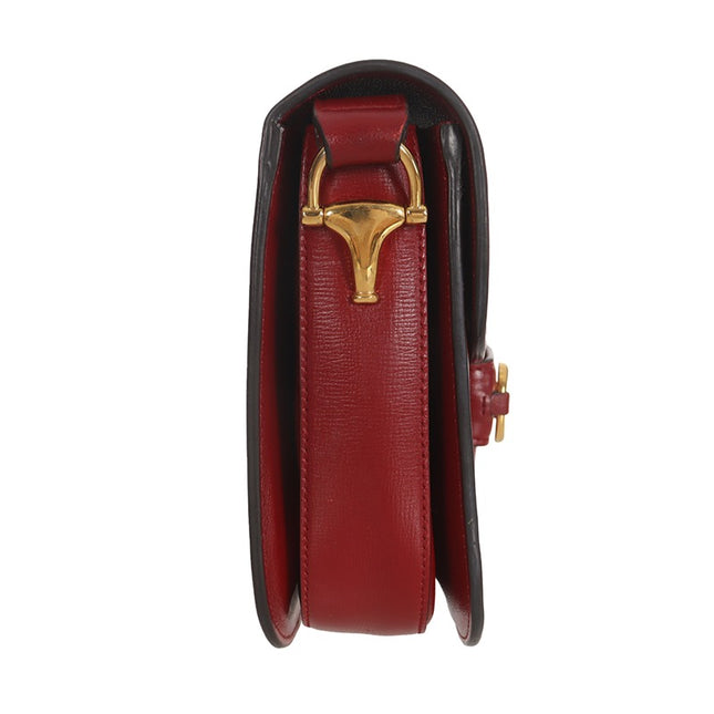 Sold Gucci 1955 Horsebit Leather Shoulder Bag Red Small