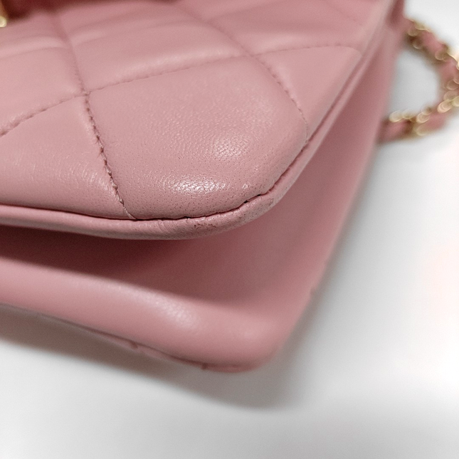 Chanel Trendy CC Flap Bag Pink Cannage Lambskin Leather Gold Shoulder Chain