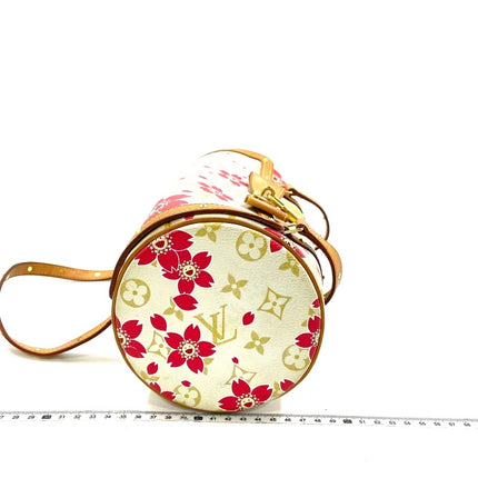 Louis Vuitton x Takashi Murakami Papillon 28 Cherry Blossom White Monogram Handbag