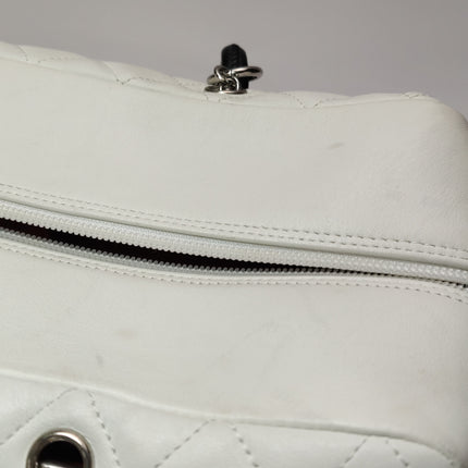 Chanel Cambon Multi-pocket Ligne Reporter Bag Large White Calfskin Leather