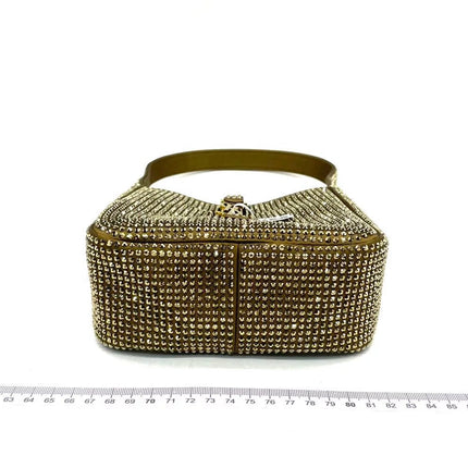 Yves Saint Laurent YSL Le 5 A 7 Hobo Mini Brown Silk Crystals Shoulder Bag