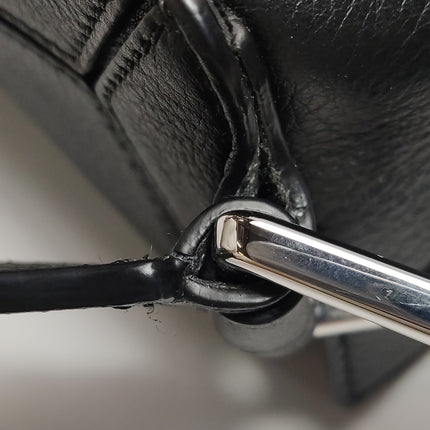 Loewe Puzzle Small Black Grained Leather White Logo