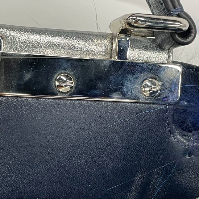 Fendi Peekaboo Mini Fox Fur Blue Limited Edition 2014