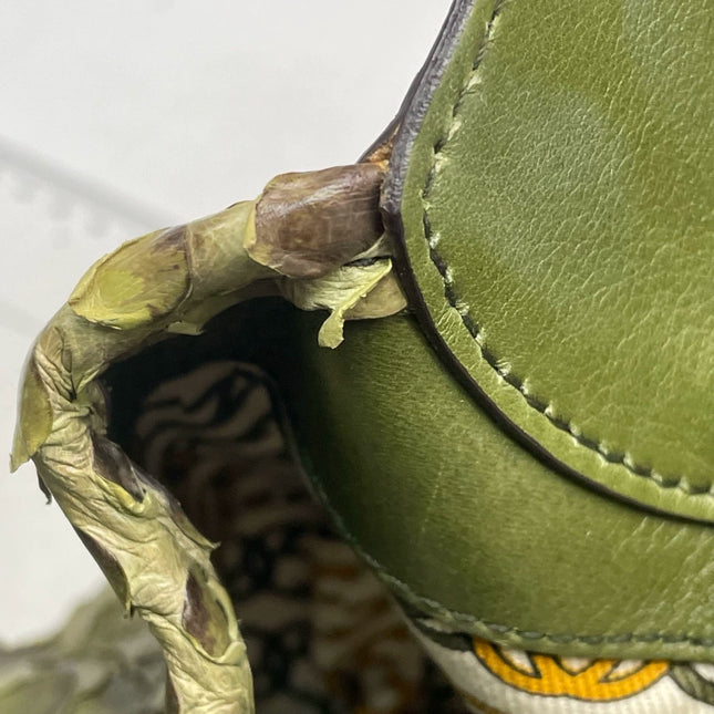 Gucci Jackie Green Python Leather Rare