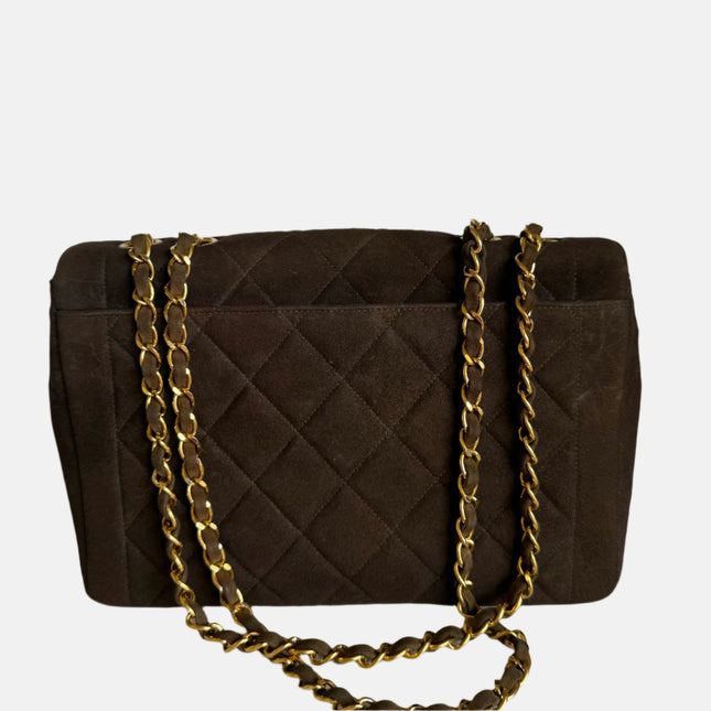Sold Chanel Classic Flap Brown Suede Single Flap 24k Gold Plated Hardware