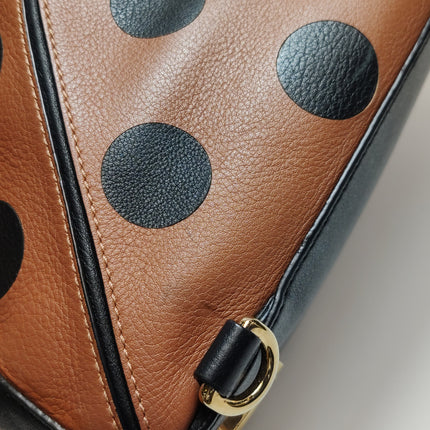 Loewe Puzzle Medium Polka Dots Brown Black Leather