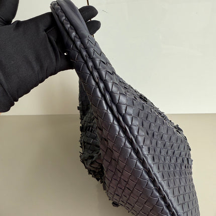 Bottega Veneta Veneta Hobo Midnight Blue Dark Navy Intrecciato Leather Bag 47cm