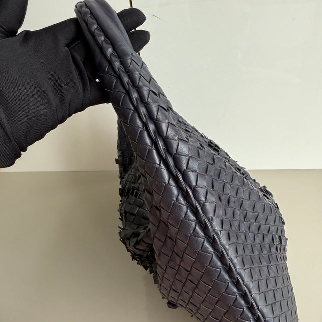 Bottega Veneta Veneta Hobo Midnight Blue Dark Navy Intrecciato Leather Bag 47cm