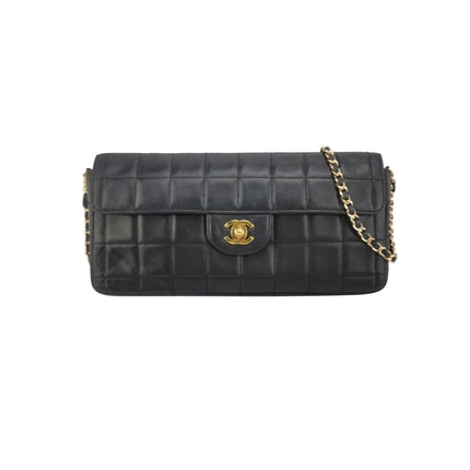 Chanel East West Chocolate Bar Black Leather-Luxbags