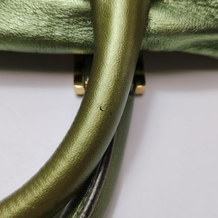 Loewe Amazona 29 Zip Around in Metallic Green Lambskin Leather
