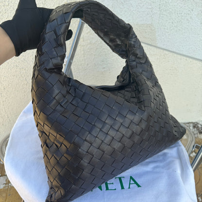 Sold Bottega Veneta Hop Hobo Small Leather Chocolate Brown