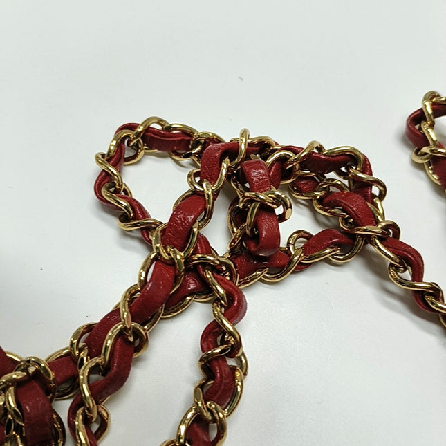 Chanel Classic Flap Mini Square Red Lambskin Leather Gold Hardware