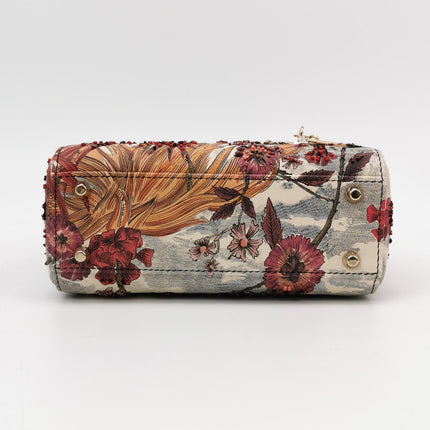 Lady Dior Mini Embroidered Phoenix Cloth Multicolor Handbag