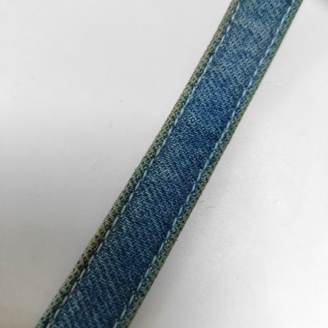 Lady Dior Vintage Medium Blue Jeans PVC Handles Silver Hardware With Strap