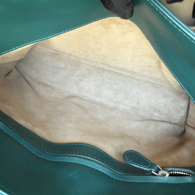 Bottega Veneta Roma Intrecciato Nappa Leather Peacock Green With Strap Small 30cm