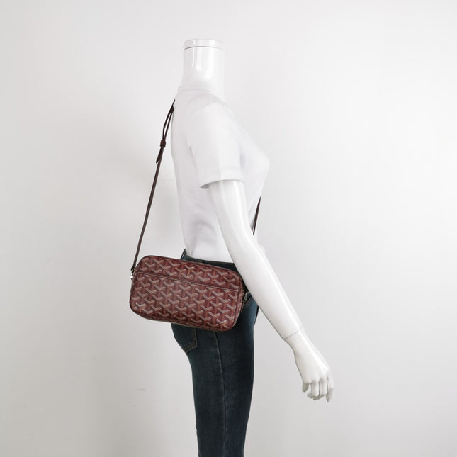Sold Goyard Cap Vert Crossbody Goyardine Burgundy